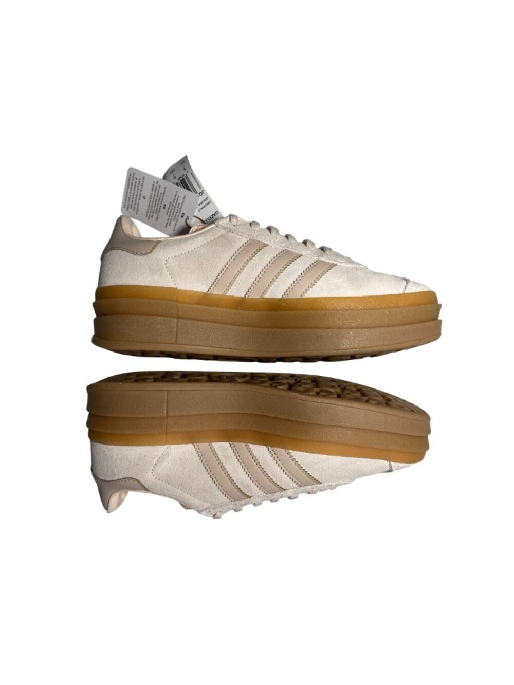 Adidas Gazelle Bold Platform Sneakers Beige Gum Suede Casual Women's Sz 6.5 NWT - Picture 7 of 9